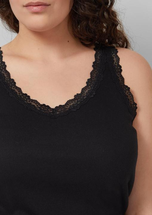 Produktbild s.Oliver Geripptes Tanktop mit Spitze (46)