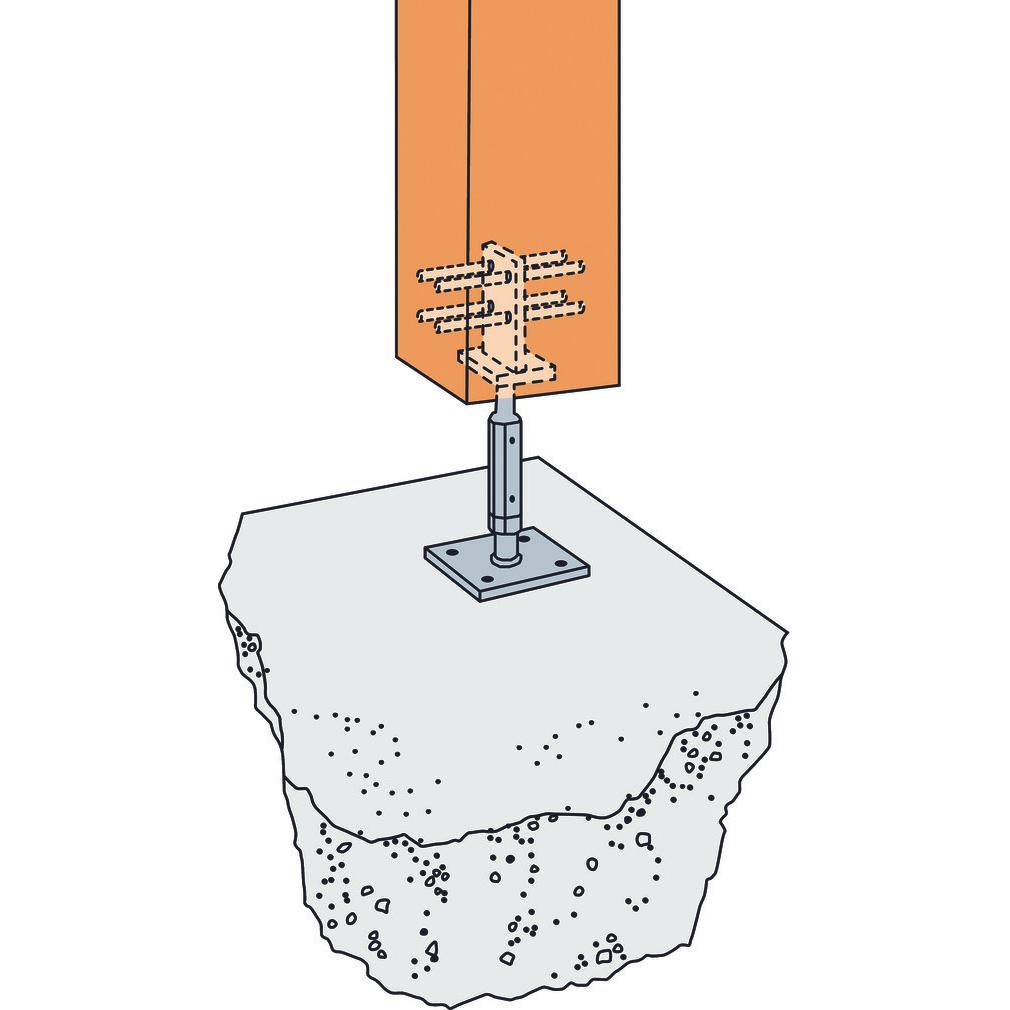 Thumbnail - Simpson Sst, Baubeschläge + Holzverbinder, Stützenfüsse Typ JIB (Stützenfuss, 1 Stk.)