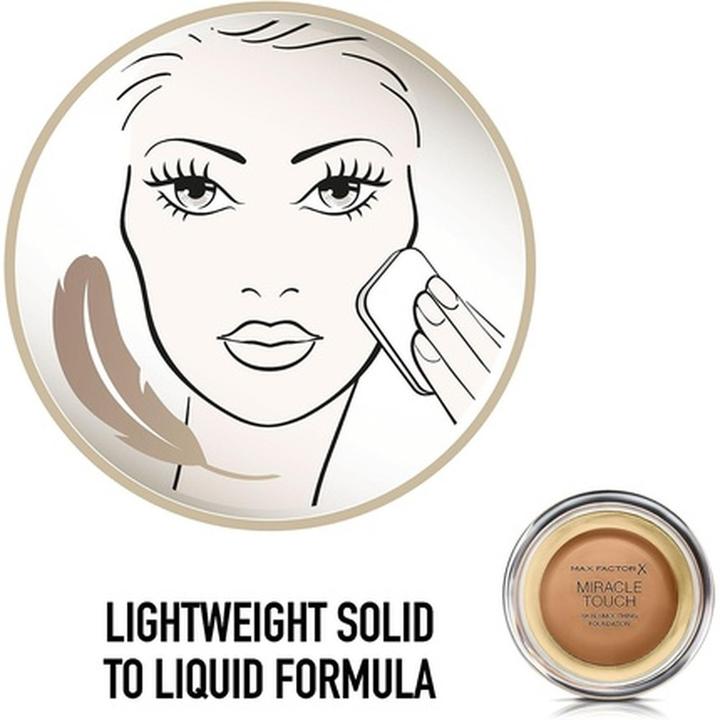 Actual product image Max Factor Miracle Touch Foundation SPF 30 No.85 Caramel (85 Caramel)