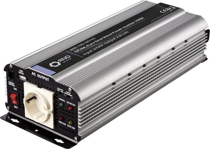 Actual product image RND Sine wave inverter, DC / AC 24V 700W socket outlet type F (CEE 7/3) with earthing contact / USB A