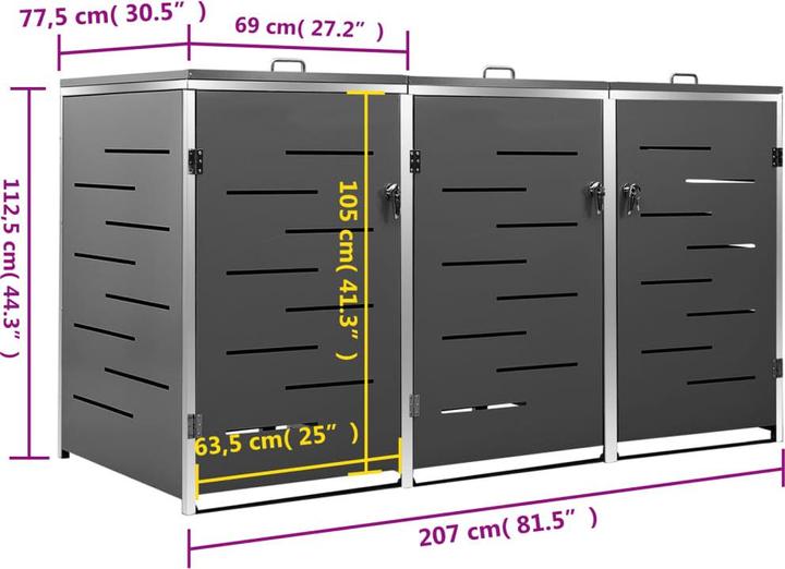 Produktbild vidaXL Mülltonnenbox
