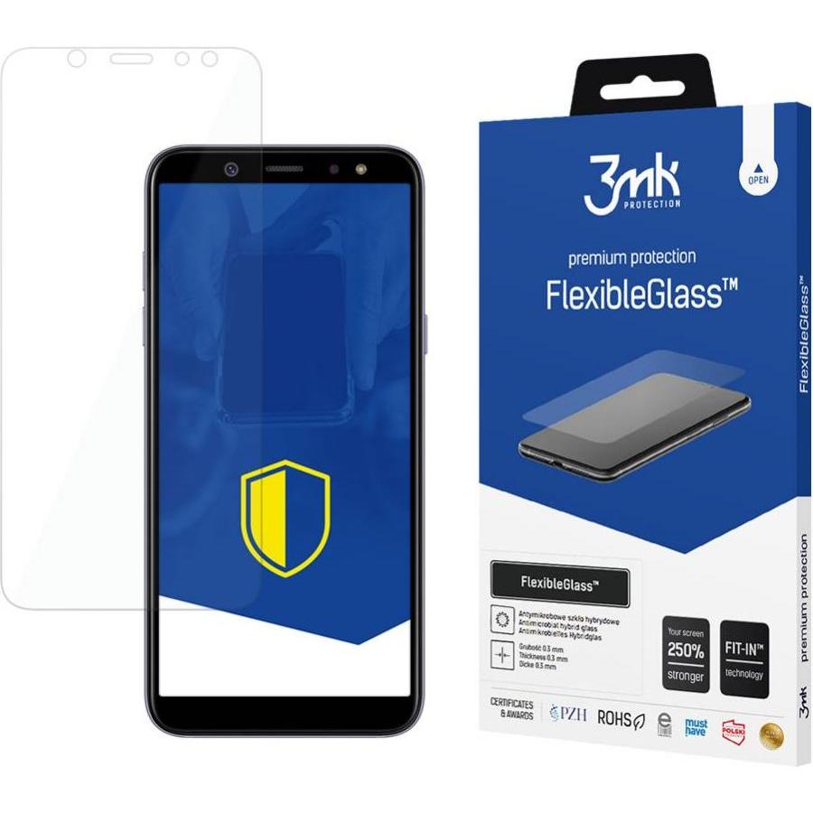 3MK hybrid glass Flexible 2.5D for Samsung Galaxy A6 (1 Stück, Samsung Galaxy A6), Smartphone Schutzfolie, Transparent