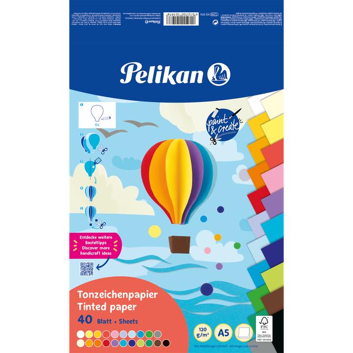 Produktbild Pelikan Tonpapierblock A5 40BL bunt (120 g/m², 1x)