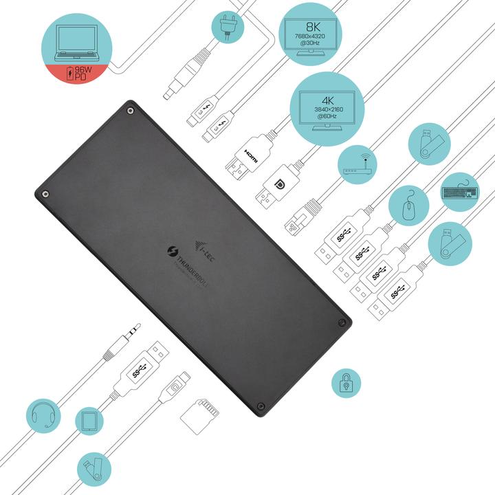 Produktbild i-tec Tb3tripledockpdch (Thunderbolt, 4 Ports)