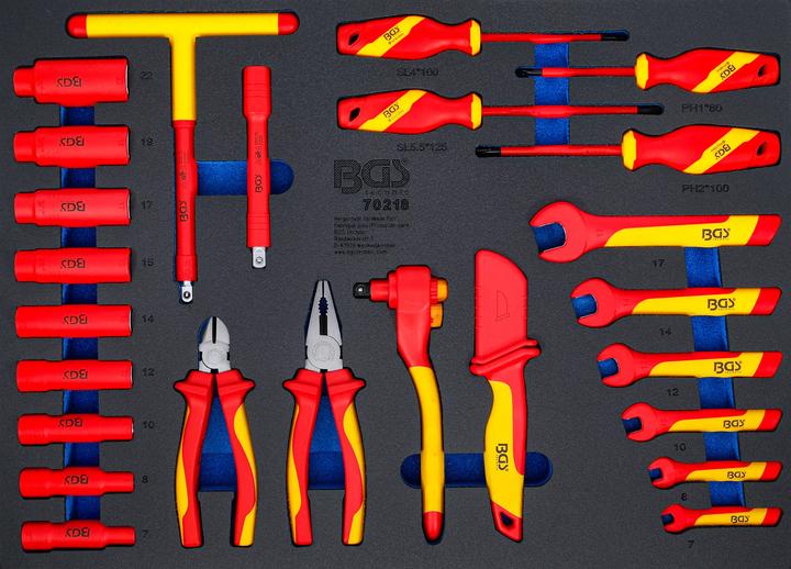 Actual product image BGS Tool Tray 3/3: VDE Socket Set 10 mm (3/8") Drive 26 pcs.