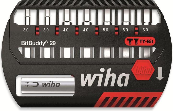 Actual product image Wiha BitBuddy® TY bit set, 29 mm Hexagon 8-pcs. 1/4" (42135) (Hexagonal)