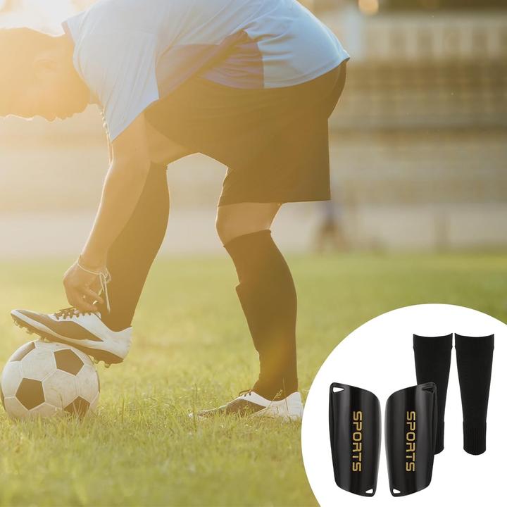 Actual product image Cbx Football Set Football Socks and Shin Guards Size L Black (L)