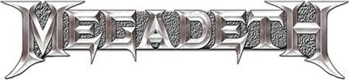 Actual product image Megadeth Chrome logo badge