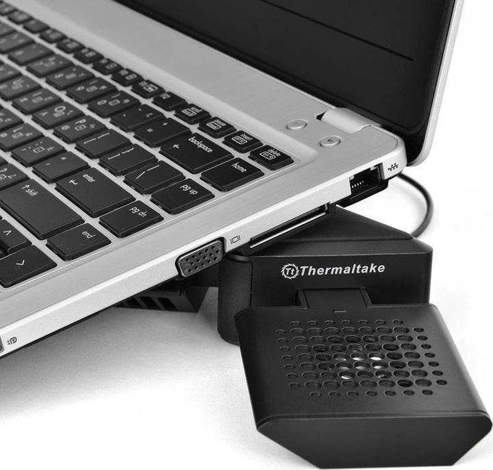 Actual product image Thermaltake Satellite 2 in 1 laptop cooler with speakers black