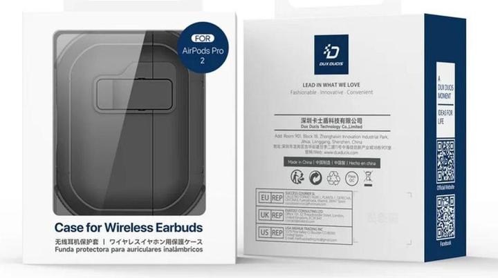 Immagine prodotto Dux Ducis Headphone case - AirPods 4 PECP Series PC+TPU Cover with Hook Black (Coperchio della custodia di ricarica)