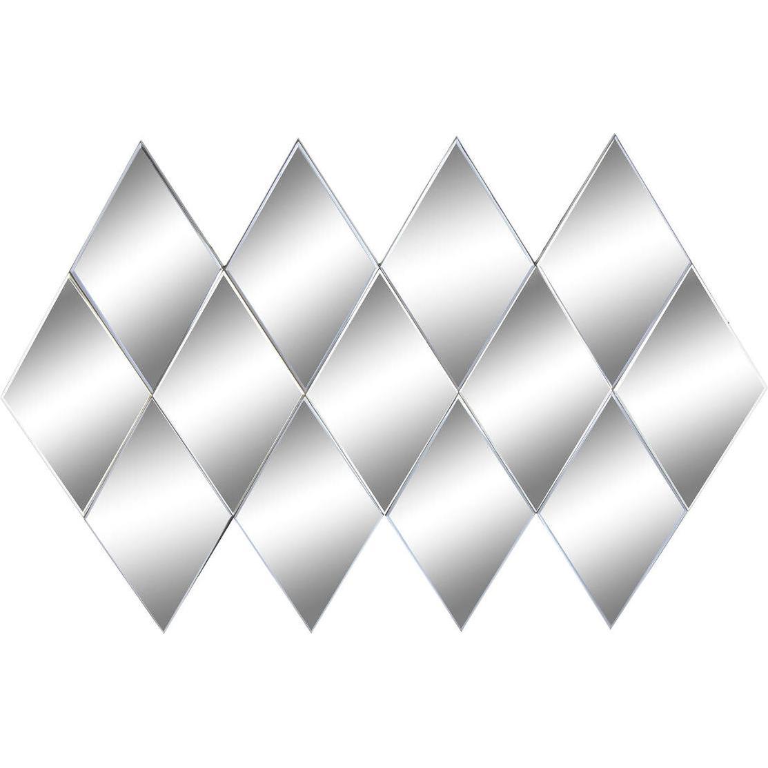 DKD Home Decor, Specchio, Wall mirror Black Modern Rhombus 120 x 2 x 80 cm