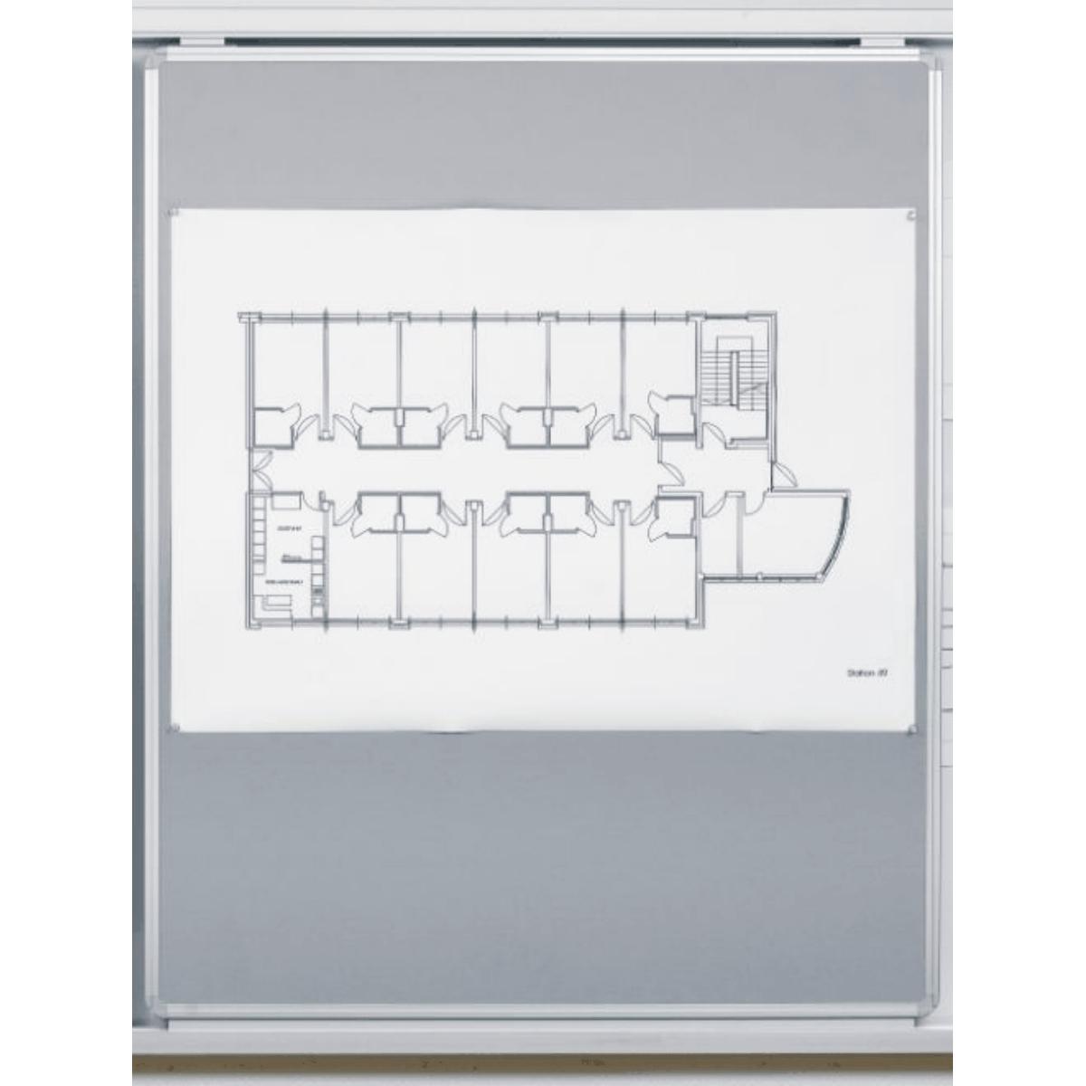 Ultradex, Präsentationstafel, Schiebetafel mit Whiteboard BxHxT 900x1200x22mm weiss incl. Rollen
