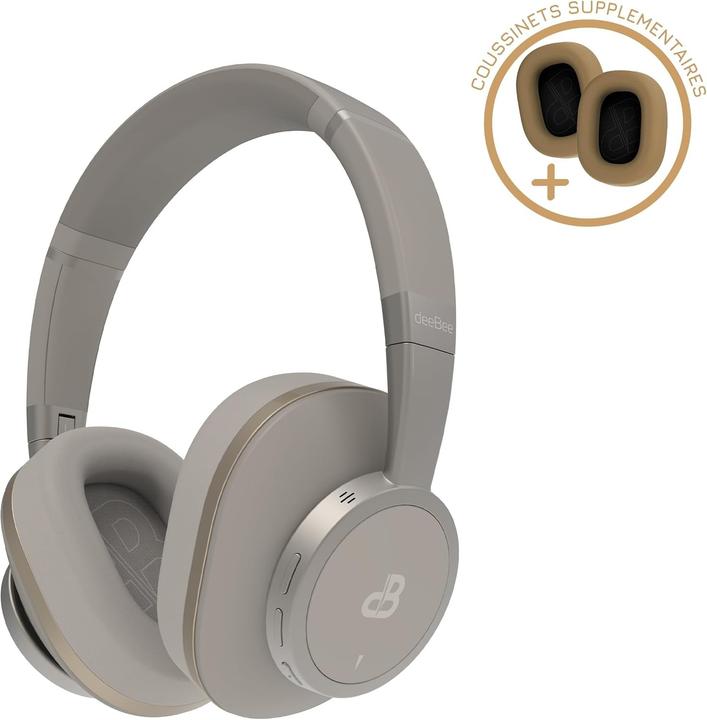 Produktbild DeeBee Over-Ear-Kopfhörer mit aktiver Geräuschunterdrückung, 40 Stunden Akkulaufzeit und 5 Mikrofonen (ANC, 40 h, Kabellos)