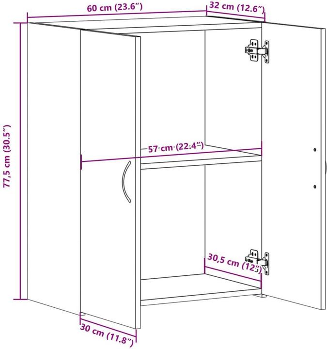 Produktbild vidaXL Aktenschrank (32 x 32 x 77.50 cm)