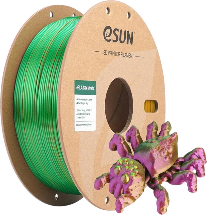 Produktbild eSUN ePLA-Silk Mystic Gold-Grün-Purple Filament 1.75mm 1Kg (PLA, 1.75 mm, 1000 g, Mehrfarbig)