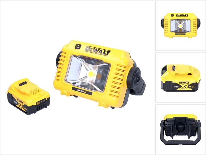 Produktbild DeWalt DCL 077 Akku LED Arbeitsstrahler 12 V 18 V 2000 lm IP54 + 1x Akku 5,0 Ah - ohne Ladegerät (2000 lm)