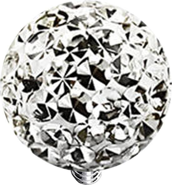 Immagine prodotto Star Piercing Dermal Anchor sfera di cristallo strato protettivo epossidico d'argento (senza ottone, Acciaio chirurgico 316L)