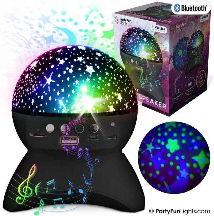 PartyFun Lights Party Fun Lights - Starry Sky Bluetooth Speaker - Black (605605)