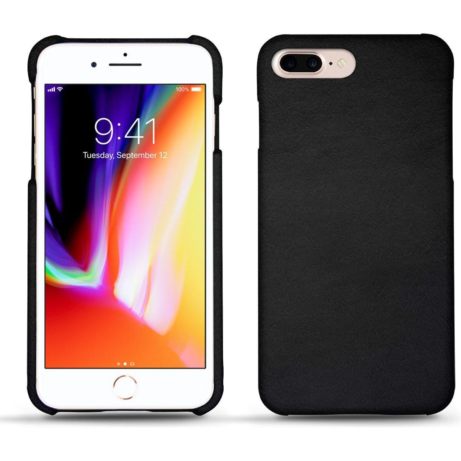 Noreve Lederschutzhülle (Apple iPhone 8 Plus), Smartphone Hülle, Schwarz