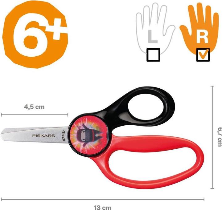 Produktbild Fiskars Kinderschere mit Ninja-Wackelbild Ab 6 Jahren Länge: 13 cm (13 cm)