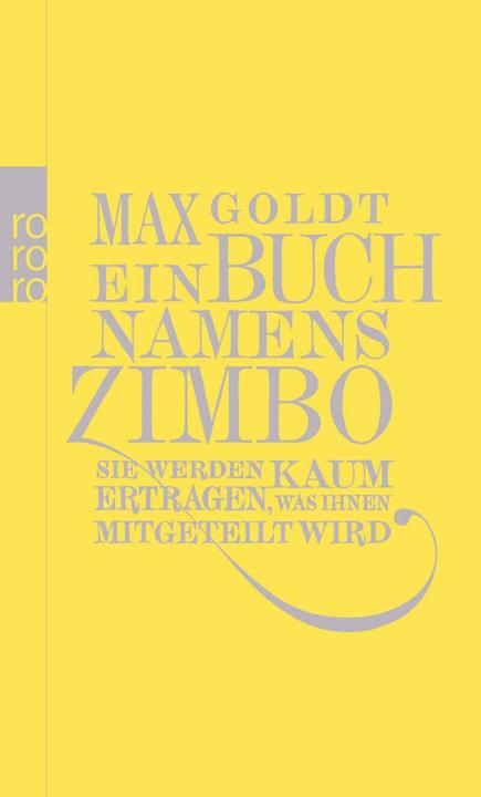 Produktbild Ein Buch namens Zimbo (Deutsch, Max Goldt, 2011)