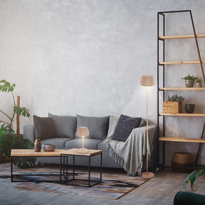 Image du produit Briloner Brilo unplugged RIFFLE Akku LED Stehleuchte mit Lichtkante -Beige (400 lm)