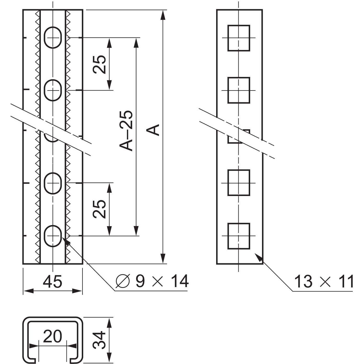 Thumbnail - Schneider Electric Systemmontageschiene SF/SM 1600mm NSYTVR16 V, Serverschrank Zubehör, Grau
