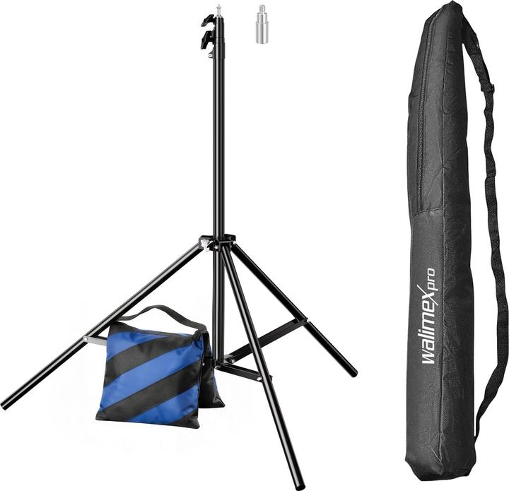 Produktbild Walimex pro WT-806 Lichtstativ + Sandsack Set befüllbar Gewichtssack Fotostativ (256 cm, 6 kg)