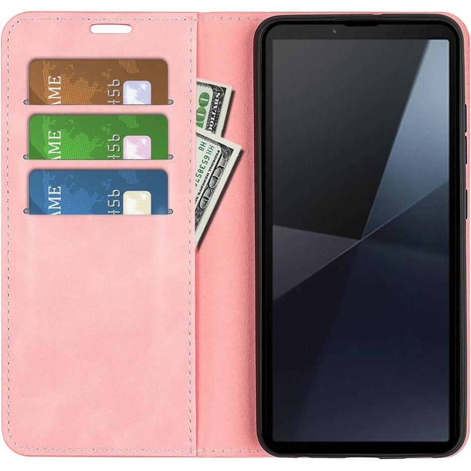 Thumbnail - Cover-Discount Sony Xperia 10 VI - Stand Flip Case Hülle (Sony Xperia 10 VI), Smartphone Hülle, Rosa