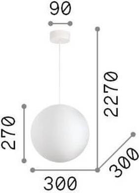 Actual product image Ideal lux CARTA pendant light E27 ⌀300mm dimmable white 226026 (E27)