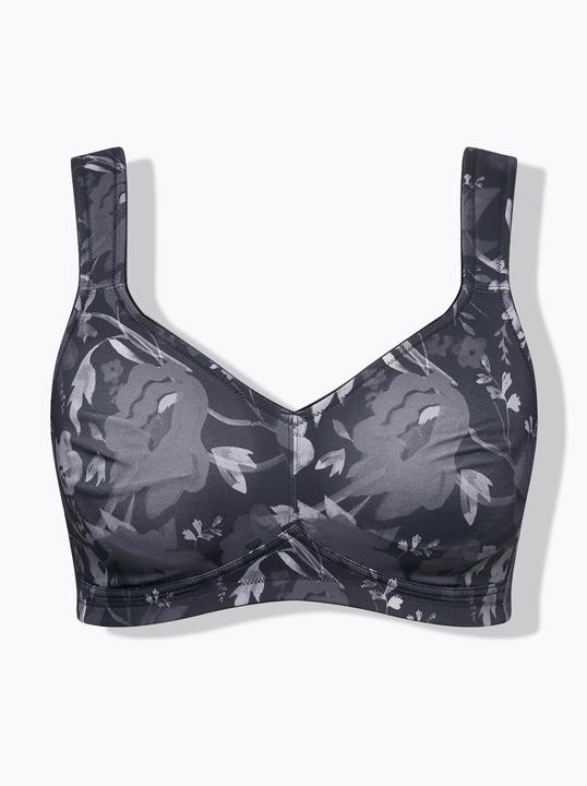 Actual product image Ulla Popken Floral Underwire-Free Microfiber Bra (85 E)