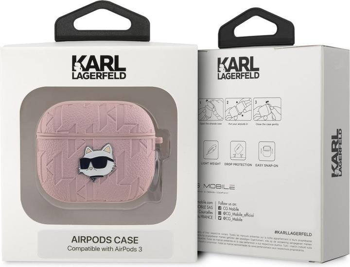 Produktbild Karl Lagerfeld KLA3PGCHPP AirPods 3 cover różowy/pink Monogram Choupette Head (Kopfhörer Hülle)