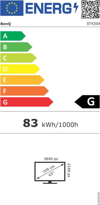 Energy Label BenQ ST4304 43IN 1092CM LFD LED (3840 x 2160 Pixels, 43")