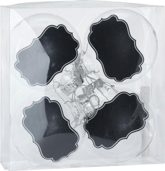 Actual product image Transparent Christmas baubles with chalk labels, 5 pieces. (5 x)