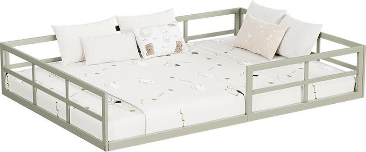 VitaliSpa Bodenbett aus Metall Minno, Greige, 205 x 145 cm ohne Matratze (140 x 200 cm)