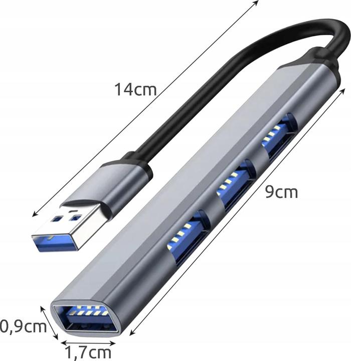 Immagine prodotto JTI Hub USB a 4 porte - alluminio (USB-C, 4 Porti)
