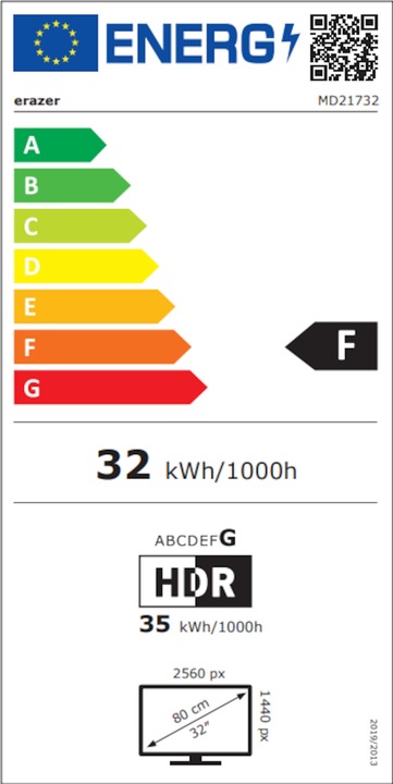 Energie-Label Erazer Monitor Spectator X50 (MD21732) (2560 x 1440 Pixel, 32")