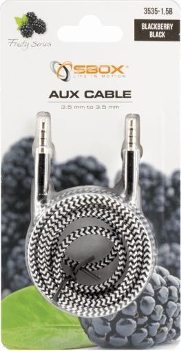 Actual product image Sbox AUX Cable 3.5mm to 3.5mm blackberry black 3535-1.5B (1.50 m)