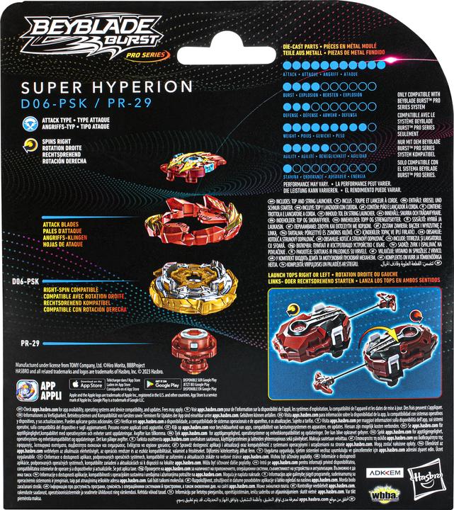 Actual product image Hasbro Bey Pro Series Super Hyperion String Lau (German)