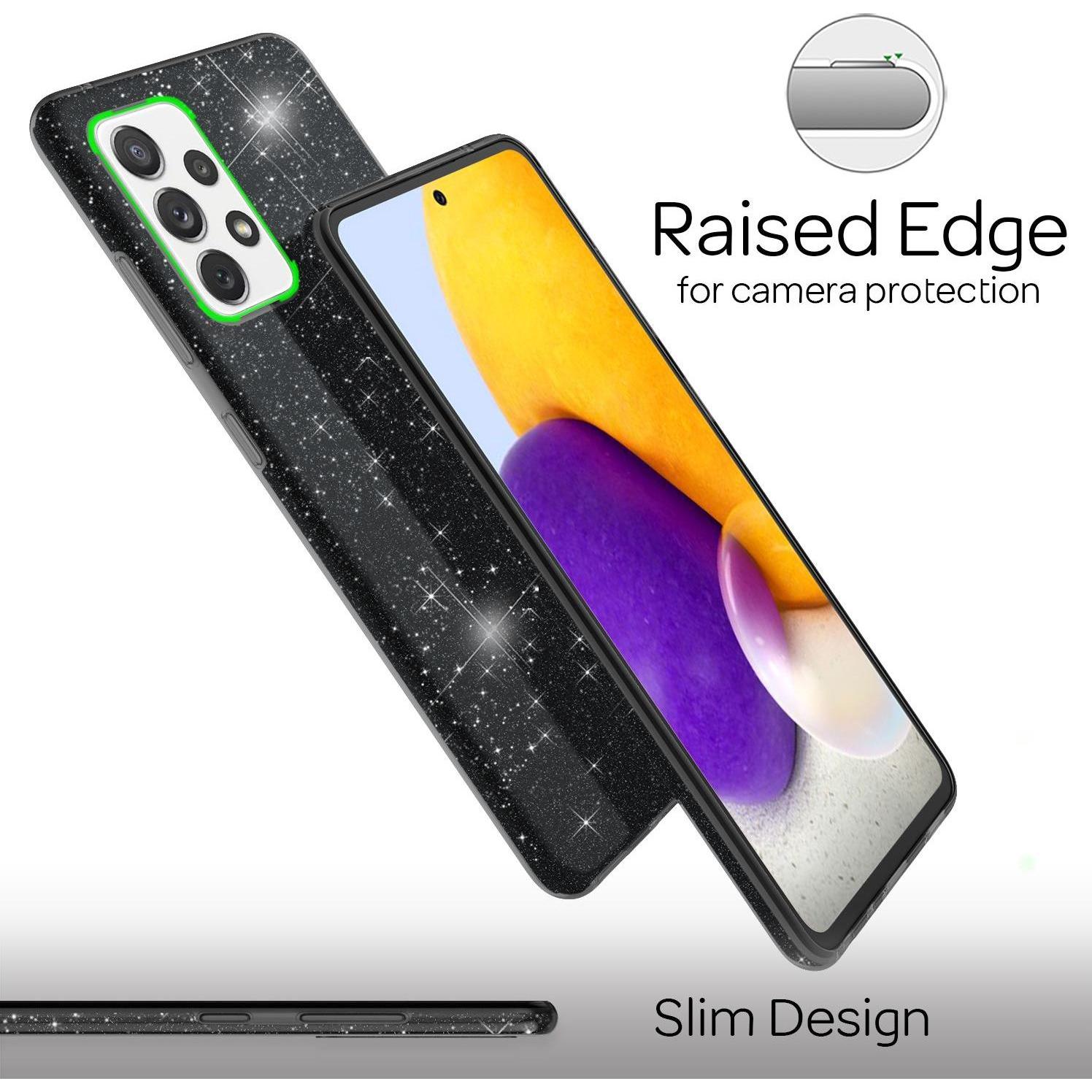 Thumbnail - Nalia Glitzer Handyhülle (Samsung Galaxy A72), Smartphone Hülle, Schwarz