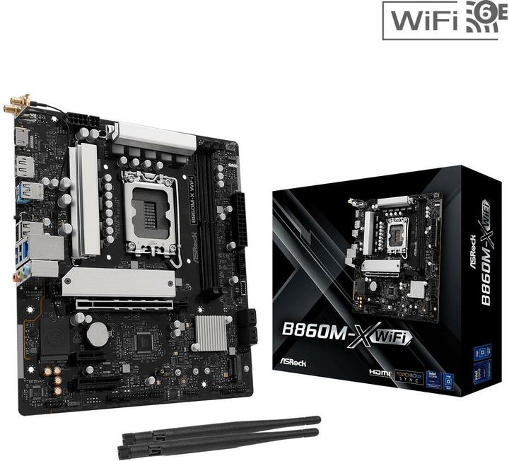 Actual product image AsRock MB Intel 1851 B860M-X WiFi (Socket S1, Intel B860, mATX)