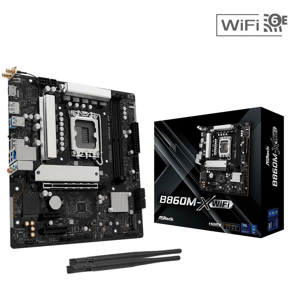 AsRock MB Intel 1851 B860M-X WiFi (Presa S1, Intel B860, mATX), Scheda madre