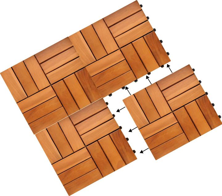 Immagine prodotto Casaria Set di piastrelle in legno d' acacia (33 x, 30 x 30 cm)