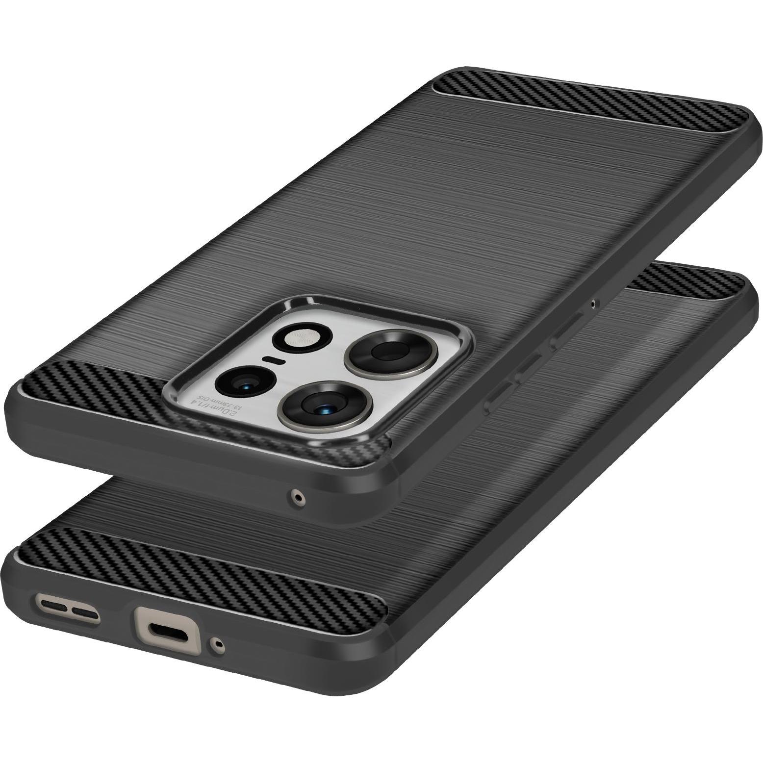 Thumbnail - Avizar Classic Carb Case Series (Motorola Edge 50 Pro), Smartphone Hülle, Schwarz