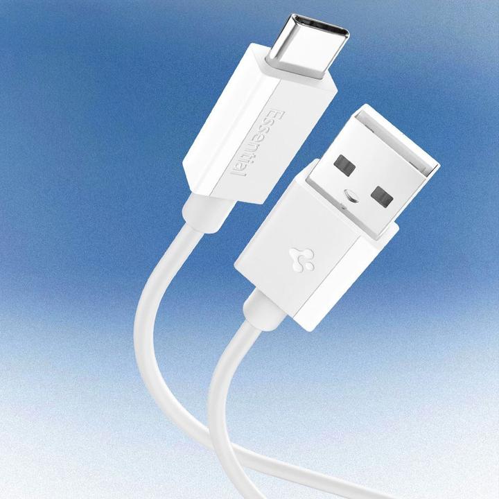 Immagine prodotto Spigen - Data Cable Essential (EB6020AC) - Fast Charging, USB to Type-C, 60W, 480Mbps, 2m - White (2 m, USB 2.0, 60 W)