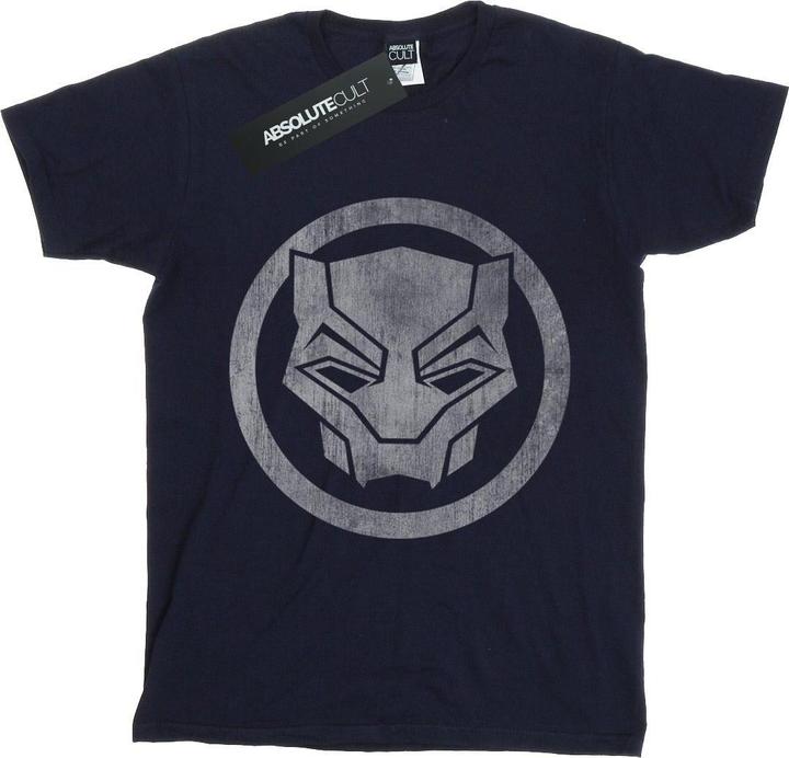 Actual product image Boys Black Panther Distressed Icon T-Shirt (128)