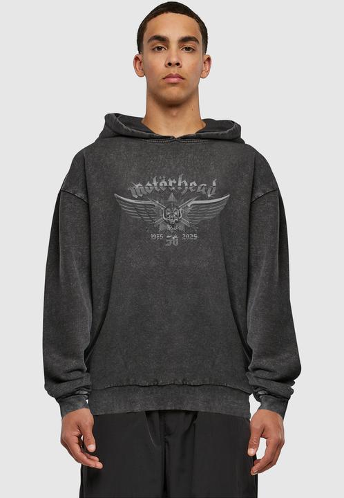 Produktbild Merchcode Motorhead - 50th Wings Badge Acid Washed Oversized Hoody - 193743 (M)