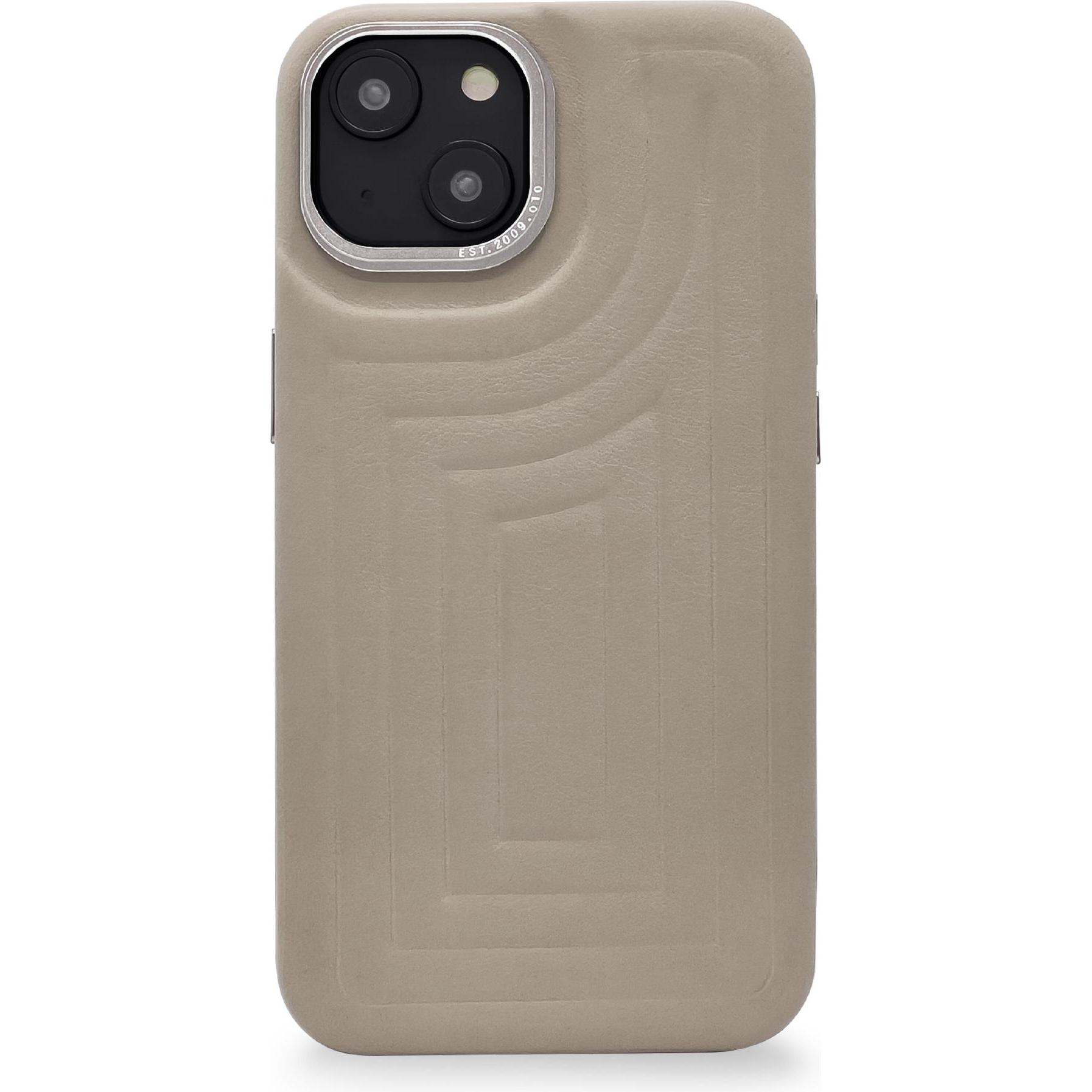 Decoded Leather Embossed (Apple iPhone 14), Smartphone Hülle, Beige