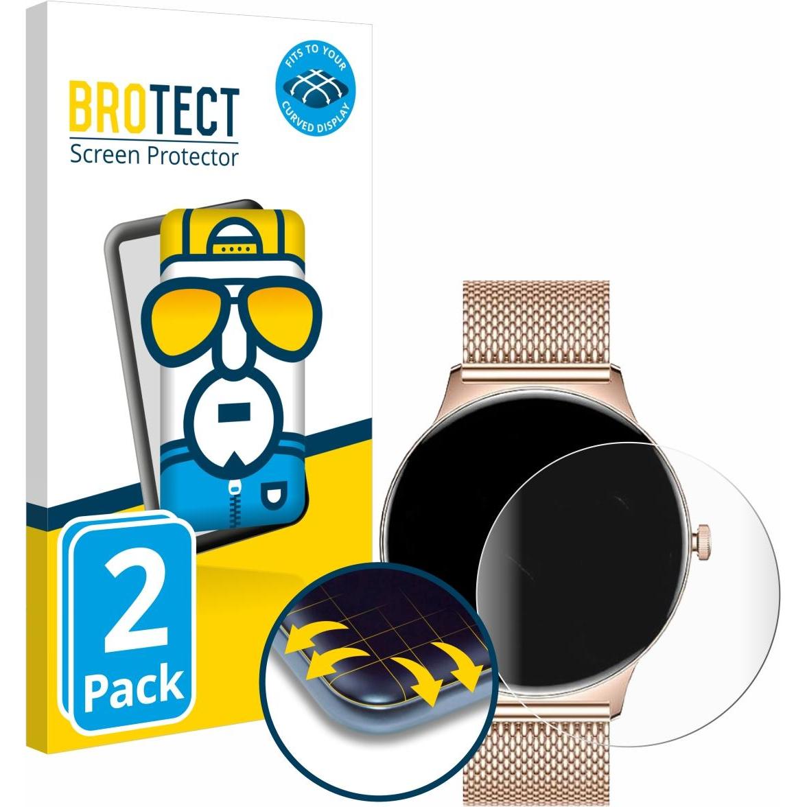Thumbnail - BROTECT Fullscreen Schutzfolie Displayschutz Folie Klar Transparent, Smartwatch Schutzfolie, Transparent