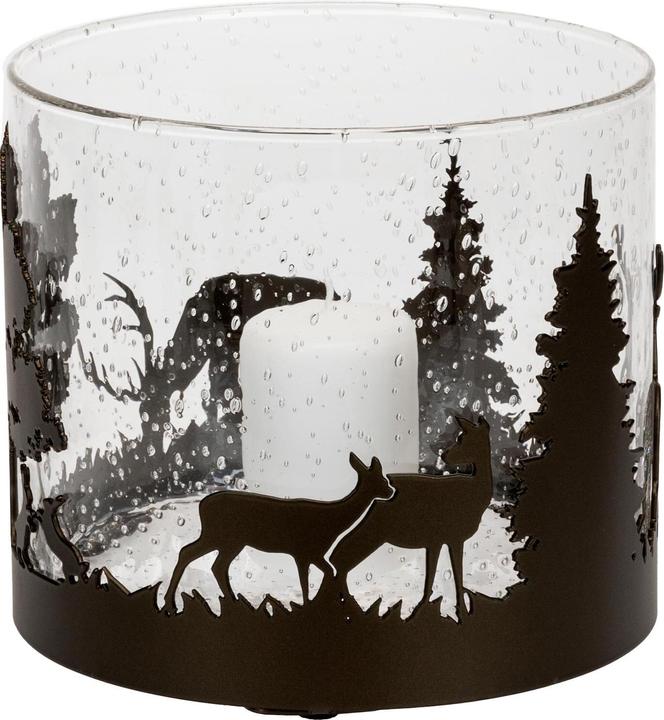 Produktbild Glasi Hergiswil Windlicht Wald und Tiere, 16 cm (16 x 16 cm)